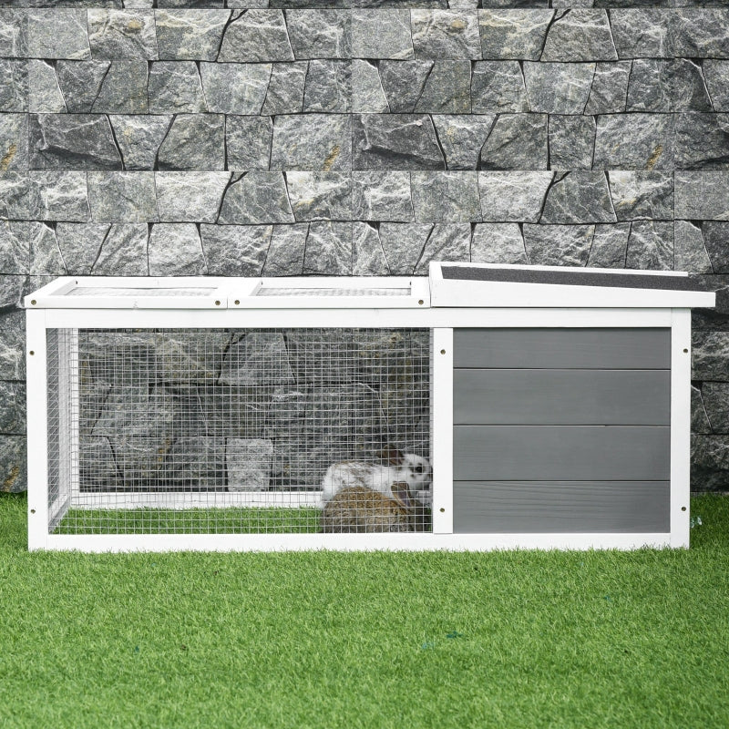 Rabbit Hutch Guinea Pig Hutch, Small Animal Cage with Openable Roof, Wooden