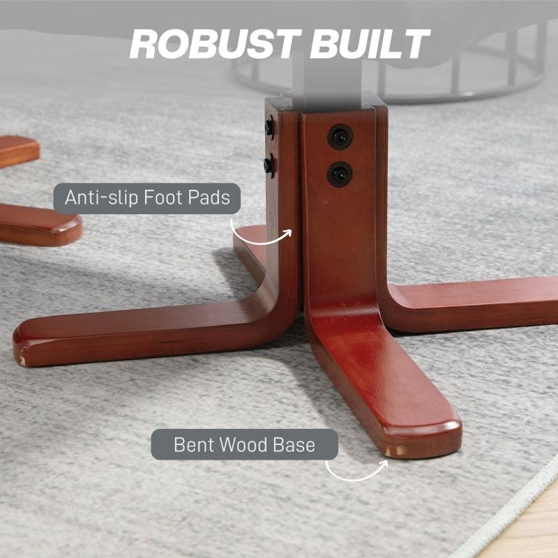 Faux Leather Manual Recliner and Footstool Set - Black