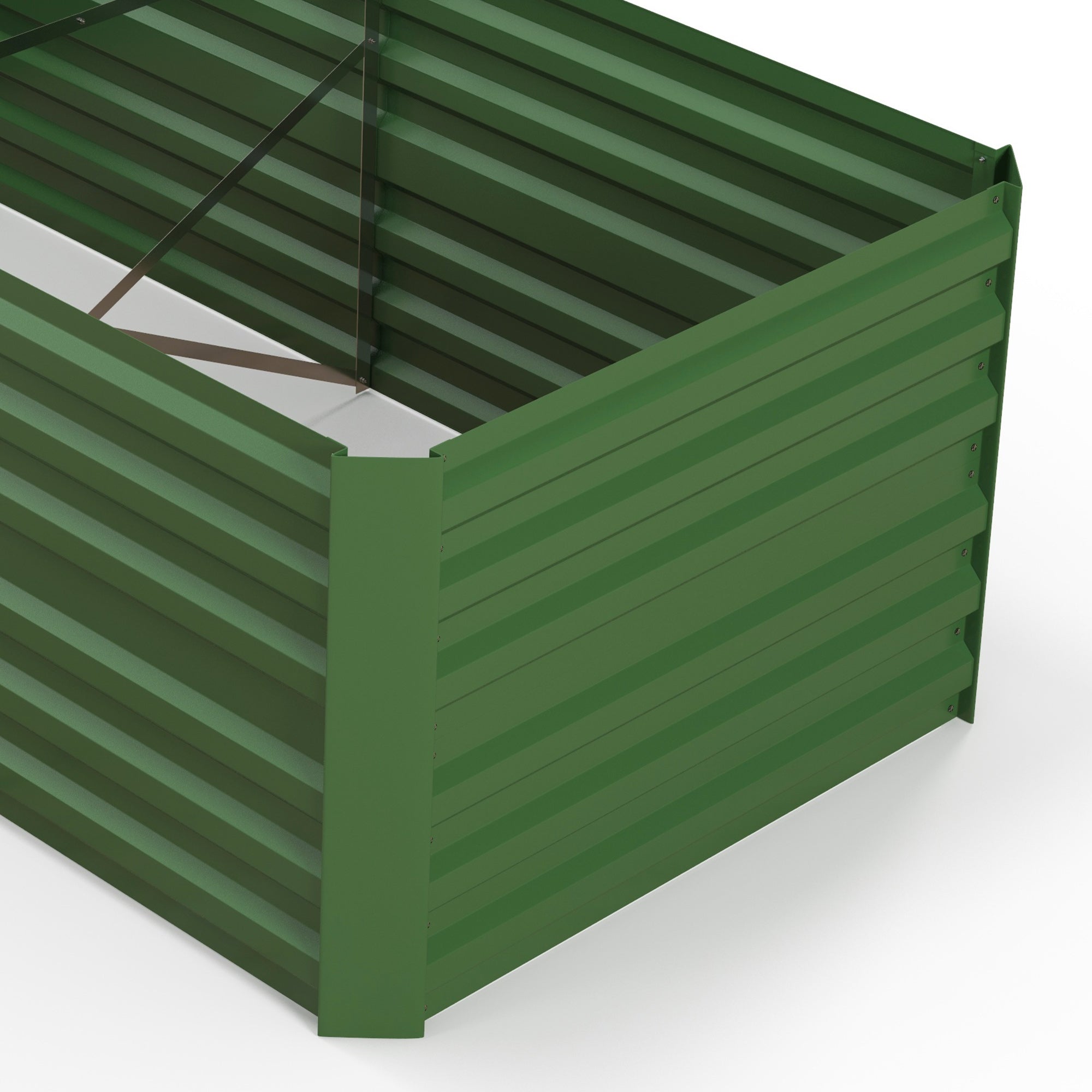 Raised Beds for Garden, 180 x 90 x 59 cm, Galvanised Steel Green