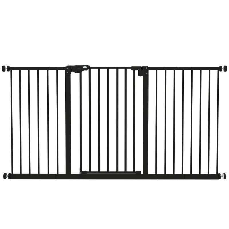 Adjustable Safety Gate, Three Extensions and Four Screws, Black