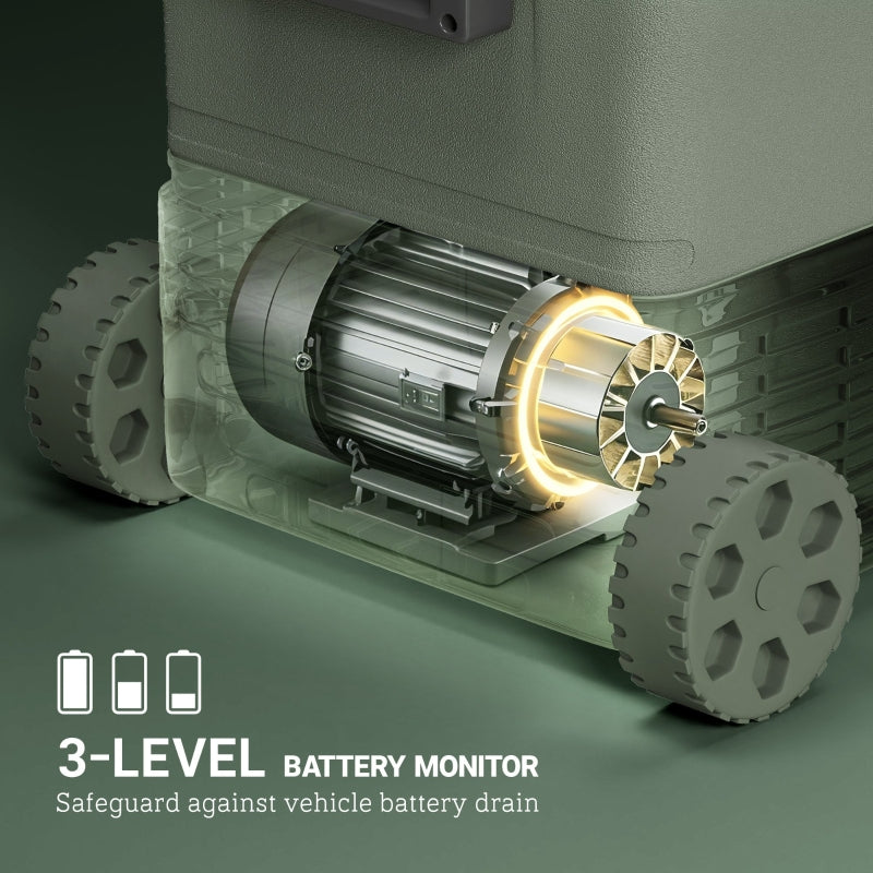 Car Fridge Cooler 45L Two Compartment - Green