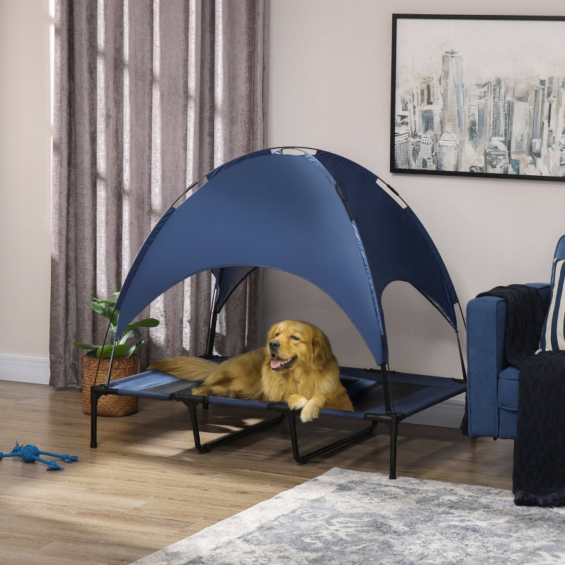 Raised Dog Bed Waterproof Elevated Pet Cot Blue