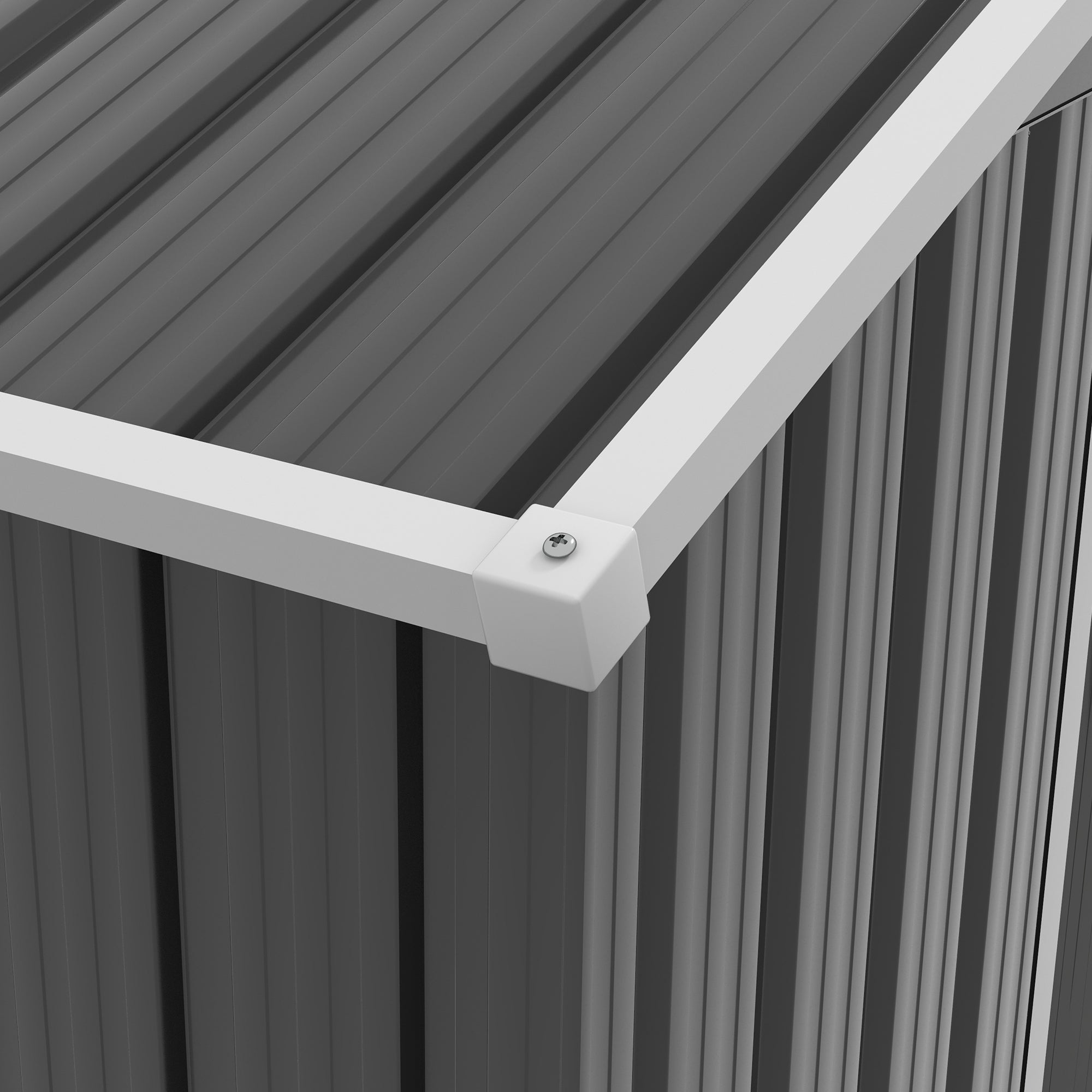 Metal Garden Storage Shed 6.5x3.5ft for Outdoor Tool Storage, Dark Grey