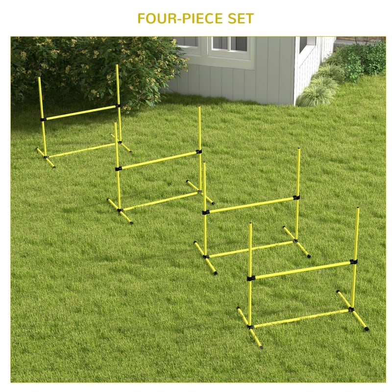 Dog Agility Training Equipment, Adjustable Jumps Hurdle with Bag, Yellow
