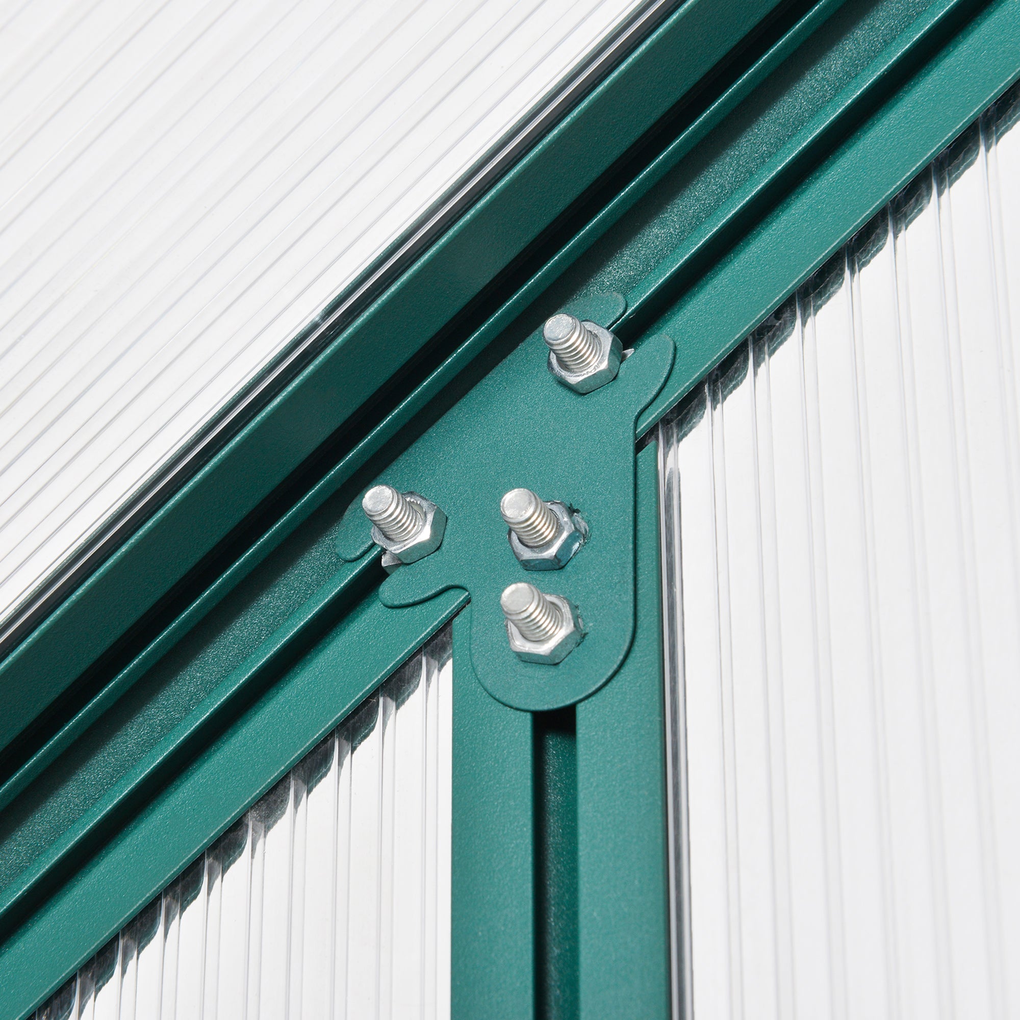 6x6 FT Polycarbonate Greenhouse with Base and Raised Bed, Walk-in with Temperature Controlled Window, Aluminium