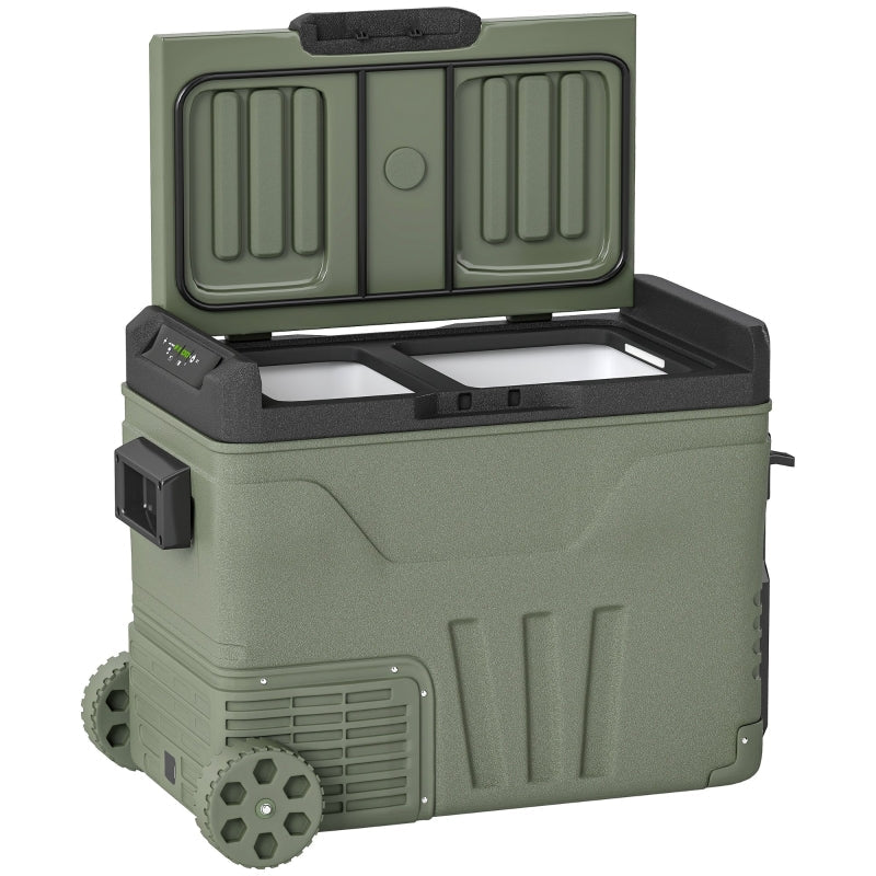 Car Fridge Cooler 45L Two Compartment - Green