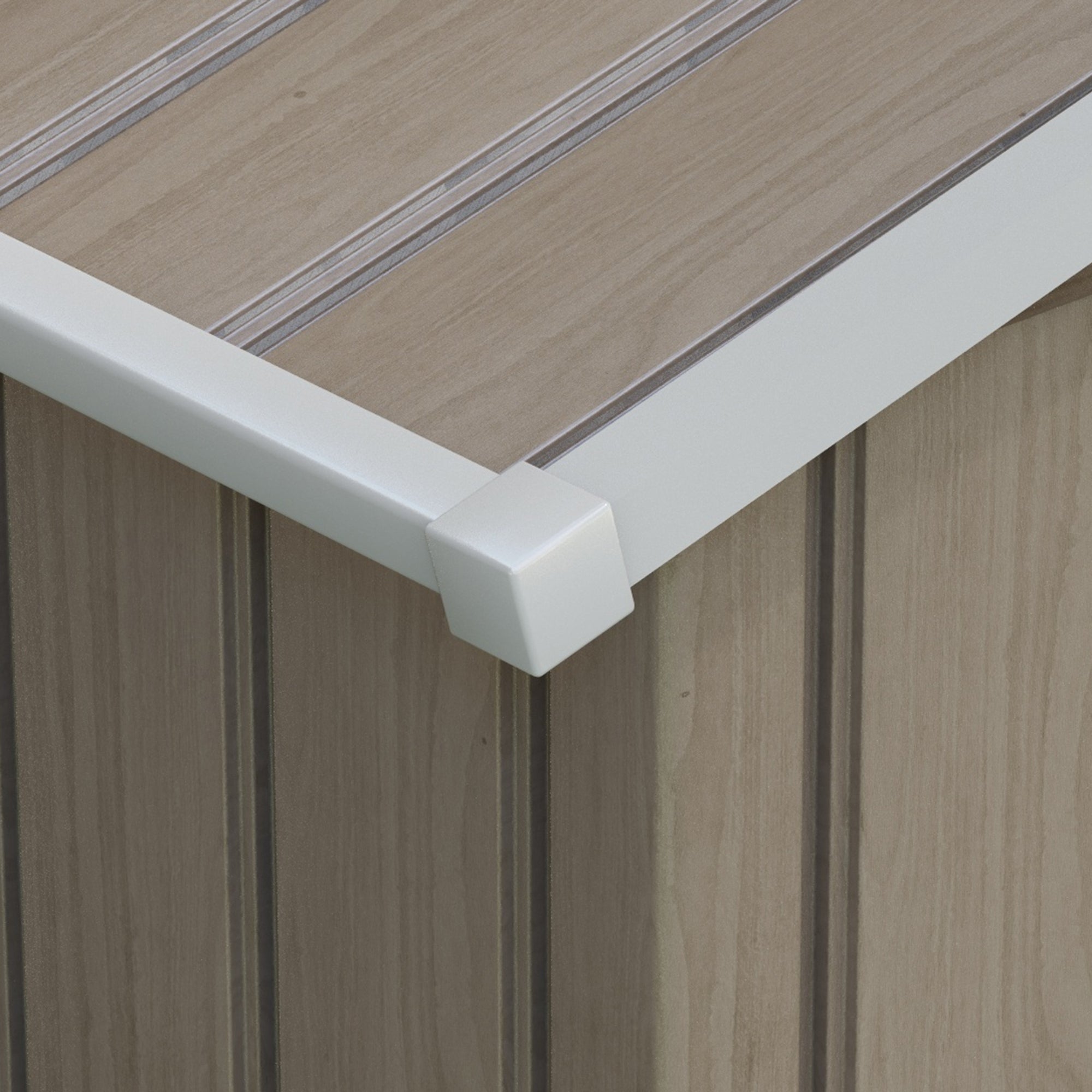 Metal Garden Storage Shed with Vents, Floor Foundation Kit, Lockable Double Doors, Light Brown