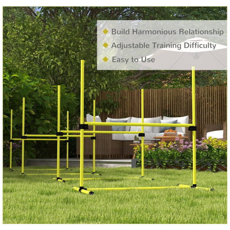 Dog Agility Training Equipment, Adjustable Jumps Hurdle with Bag, Yellow