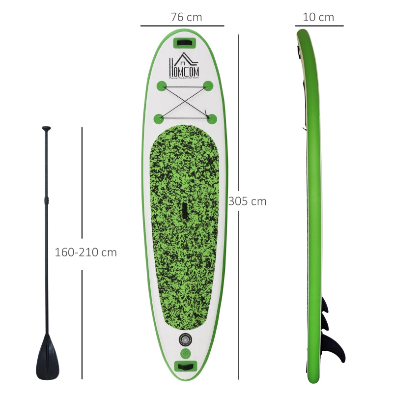 Inflatable Stand Up Paddle Board, 10' x 30" x 4", Non-Slip SUP, with ISUP Accessories, Hand Pump, 3 Fins, Adjustable Paddle