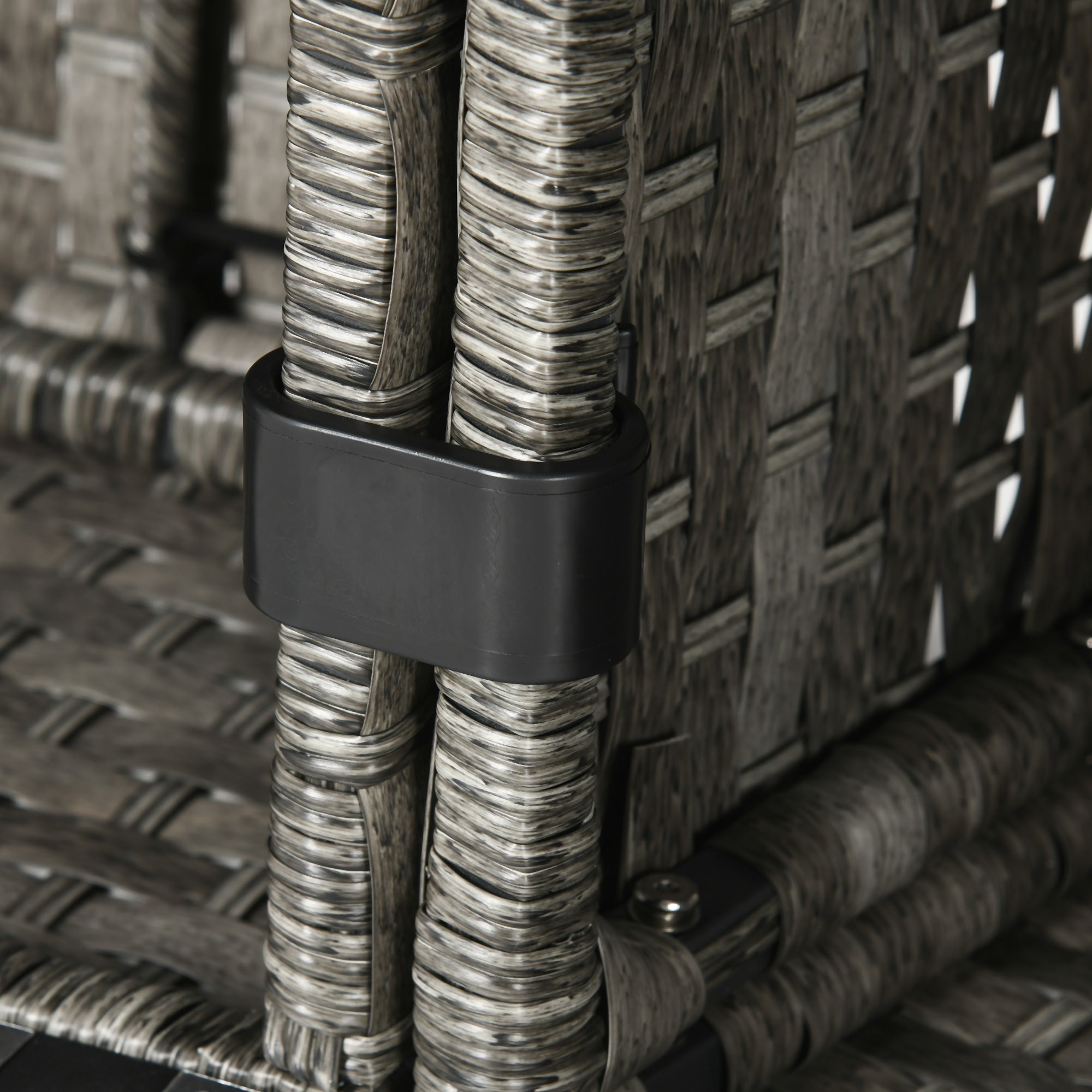 Seven-Piece Firepit Table Rattan Sofa Set - Grey