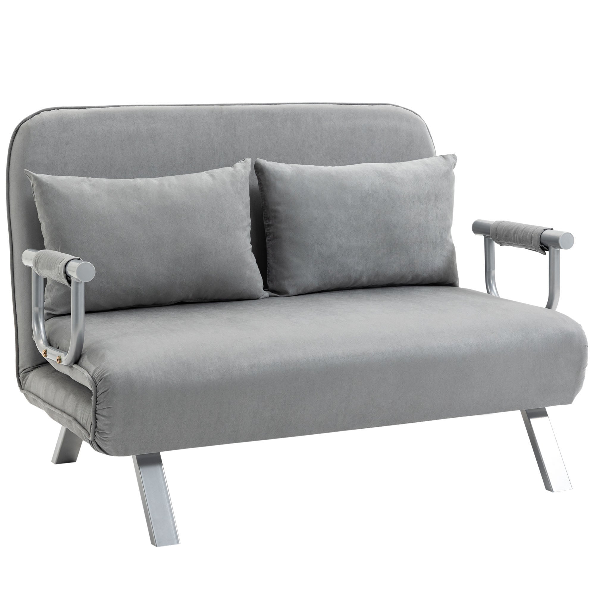 Two-Seater Sofa Bed Click-Clack Light Grey