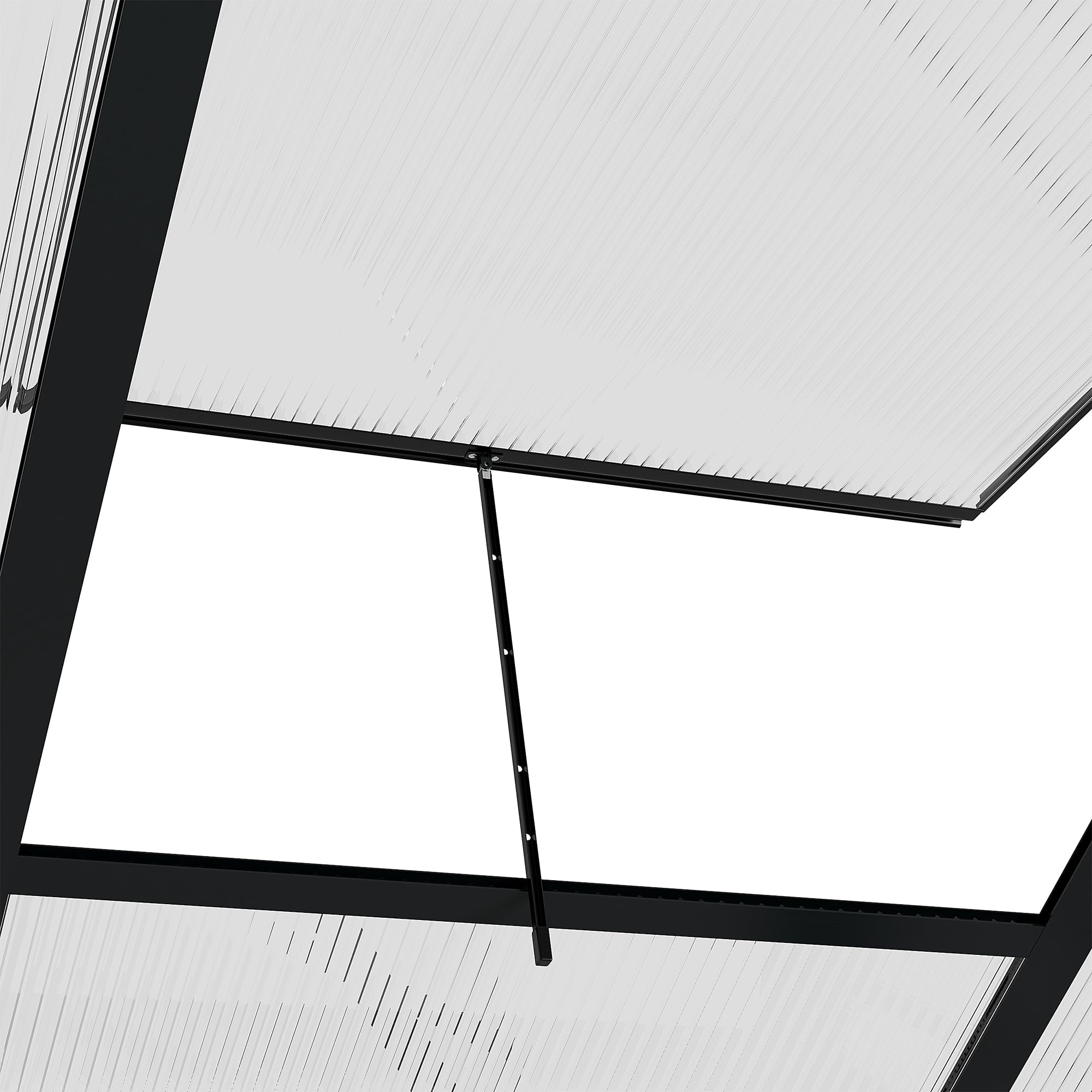 6 x 10ft Polycarbonate Greenhouse, Walk-In with Slide Door and Window, Aluminium Frame, Grey