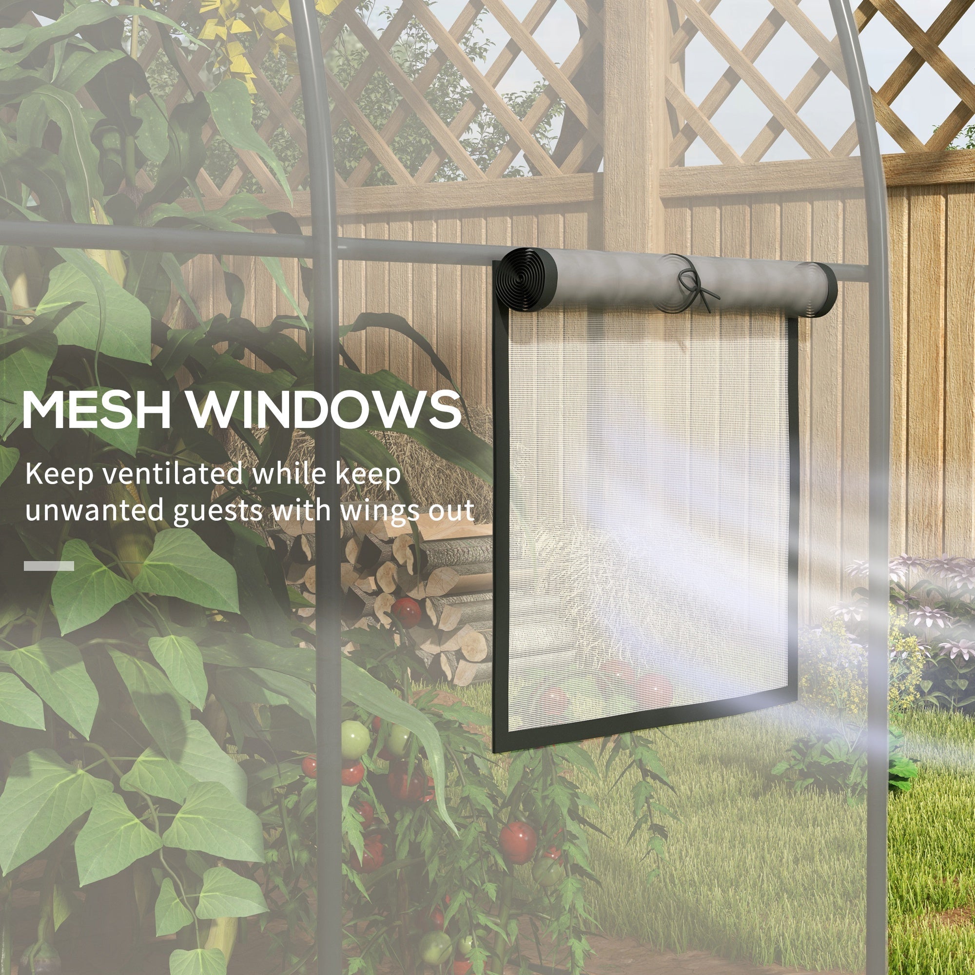 Polytunnel Greenhouse Walk-in Grow House, Steel Frame, Clear