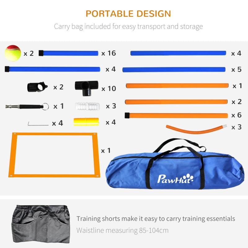 Dog Agility Equipment Set, Eight-Piece, Orange