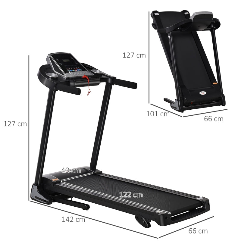 Folding Treadmill, 2.0HP Incline Running Machine with LED Display, Grey
