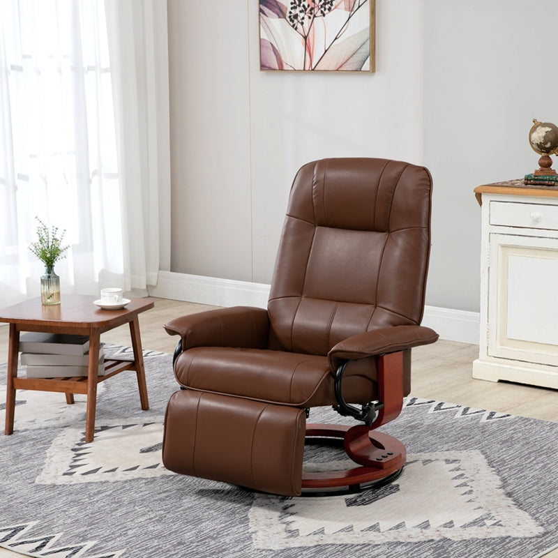 Faux Leather Armchair, 145¡ã Reclining Back and Footrest - Brown