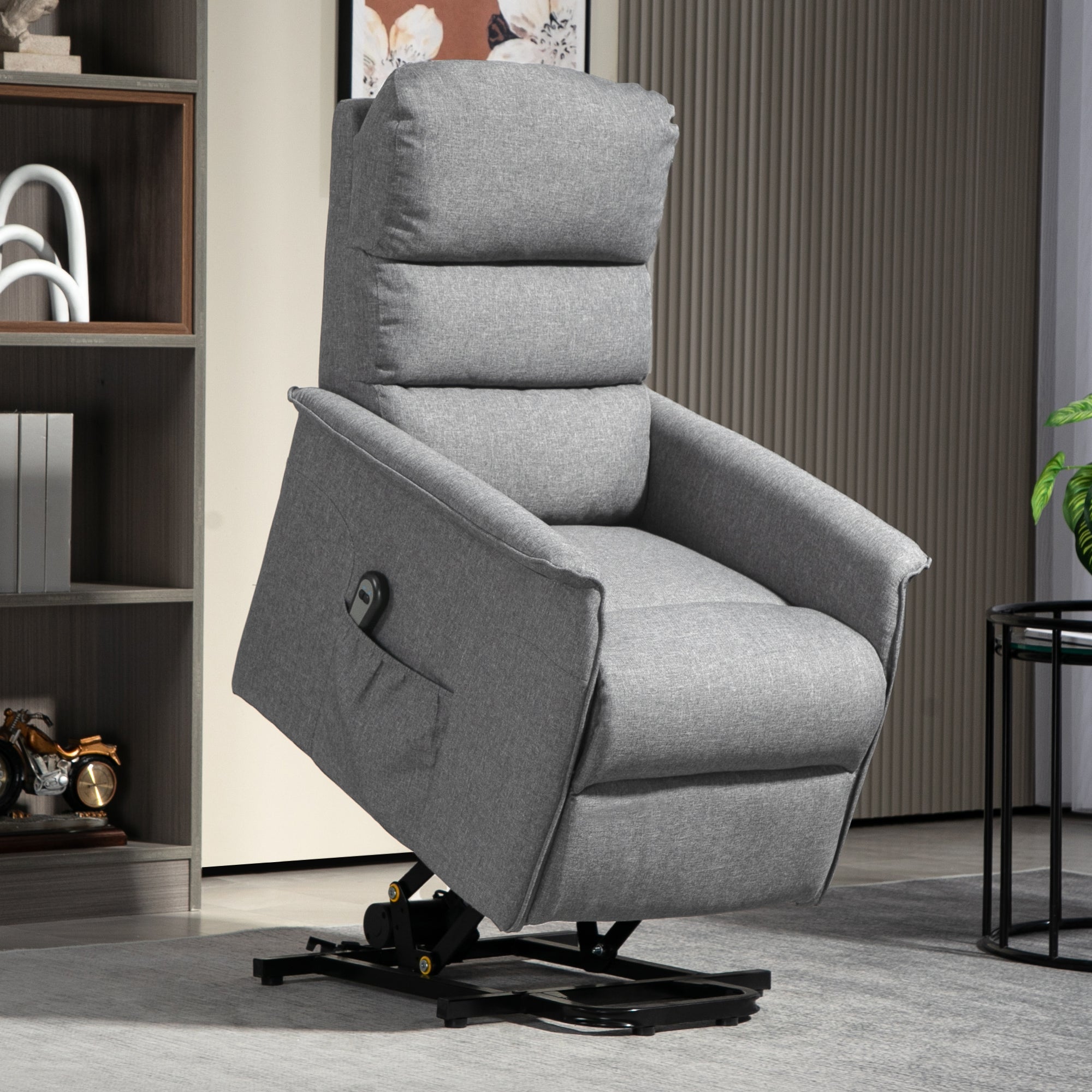 Electric Riser Recline Armchair with Footrest - Grey