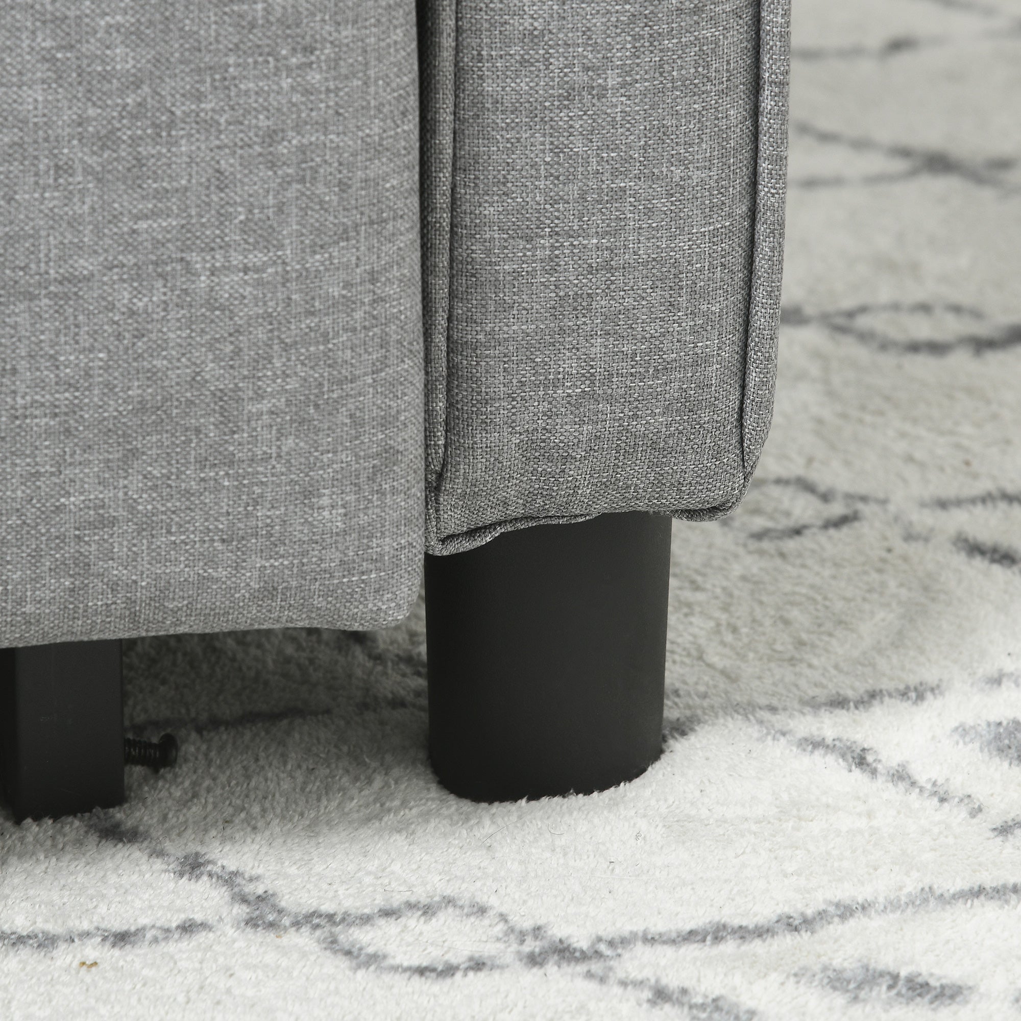 Linen-Look Single Chair Bed - Light Grey