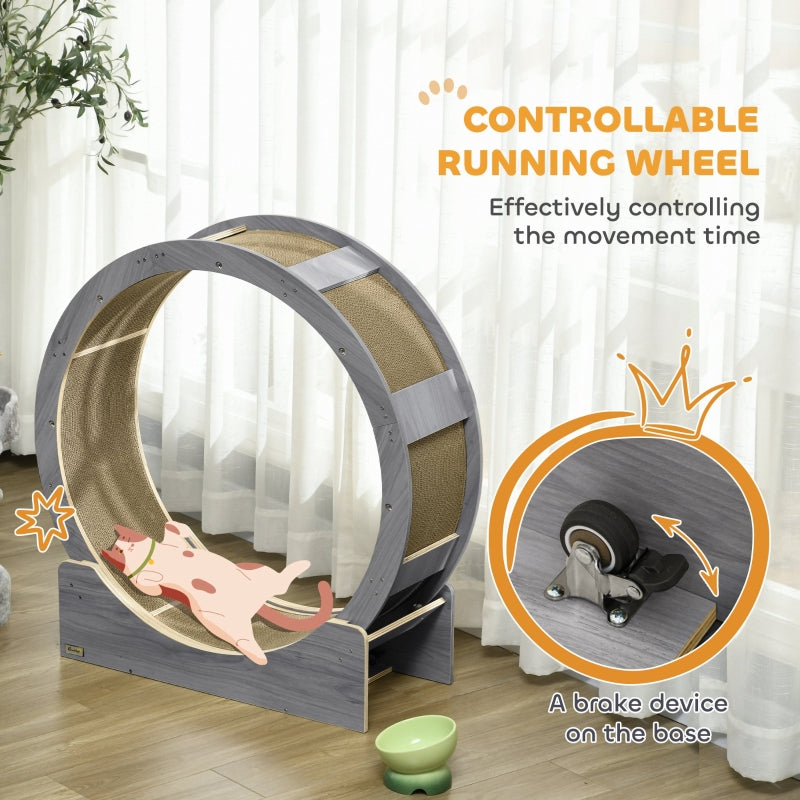Cat Wheel, Brake & Scratching Pads - Grey