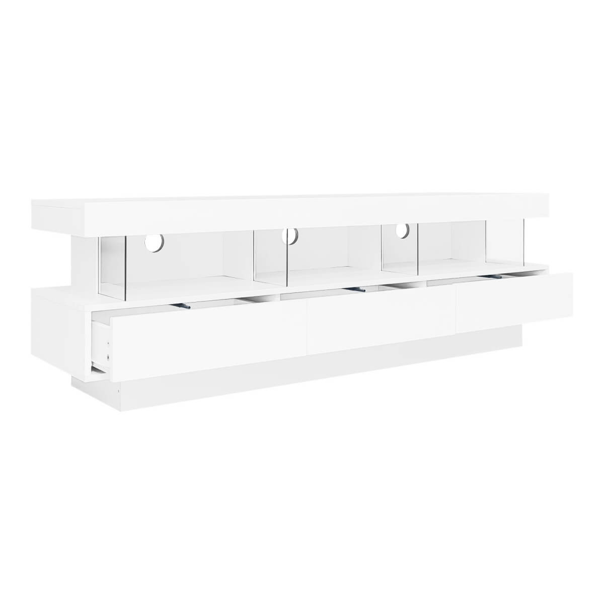 High Gloss LED TV Stand 160cm – 3 Drawers and 3 Open Storage Spaces, Living Room or Bedroom
