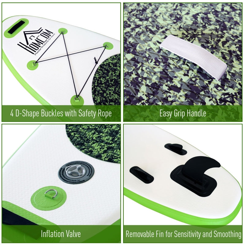 Inflatable Stand Up Paddle Board, 10' x 30" x 4", Non-Slip SUP, with ISUP Accessories, Hand Pump, 3 Fins, Adjustable Paddle