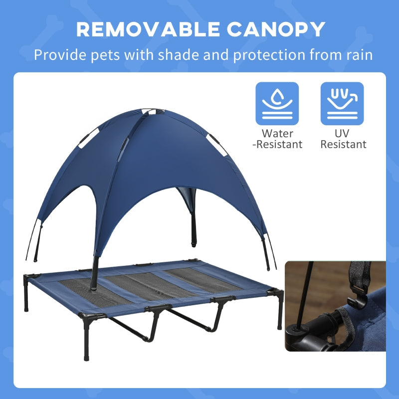 Raised Dog Bed Waterproof Elevated Pet Cot Blue
