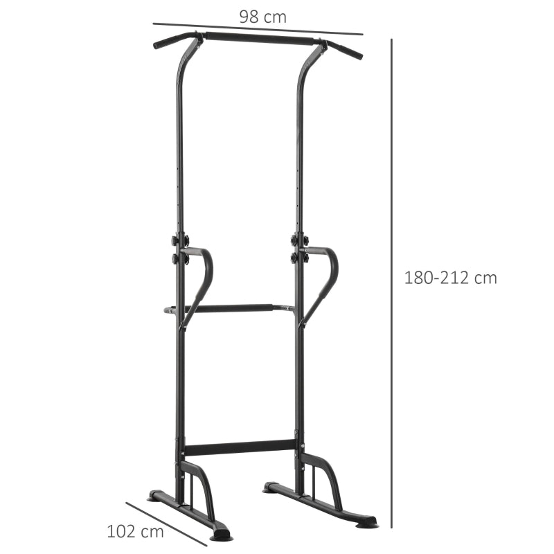 Power Tower Dip Station Pull Up Bar, Adjustable Height Home Gym, Multi-Function
