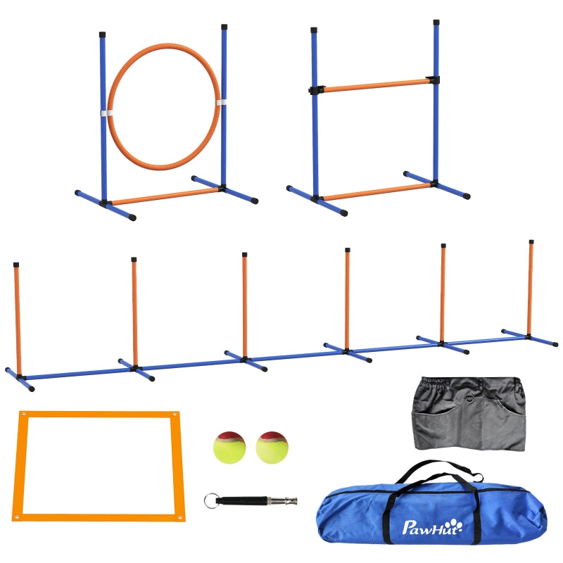 Dog Agility Equipment Set, Eight-Piece, Orange