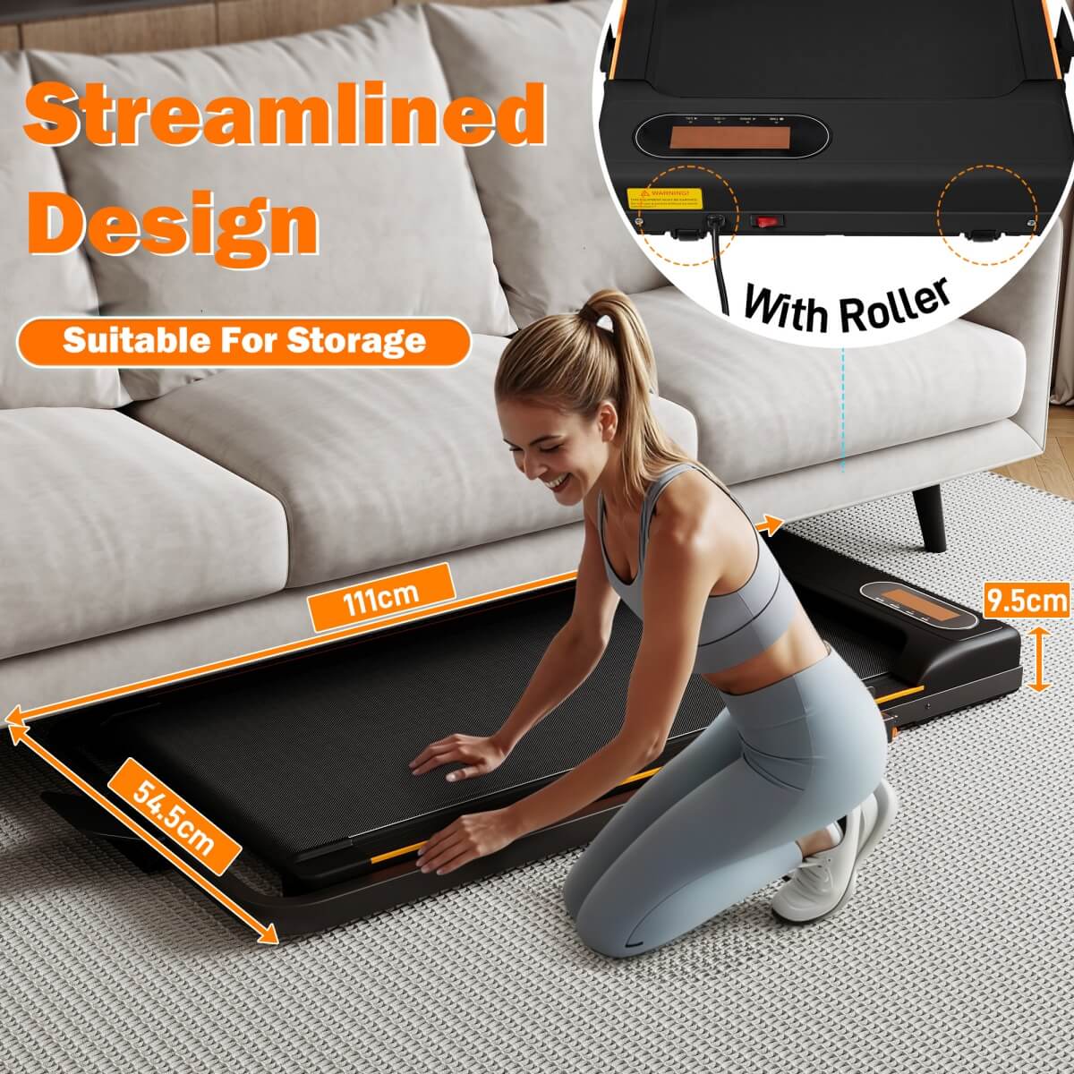 Folding Treadmill with Handrail ¨C Adjustable Incline 1¨C10 km/h, Low Noise Running Machine for Home & Office, LED Display