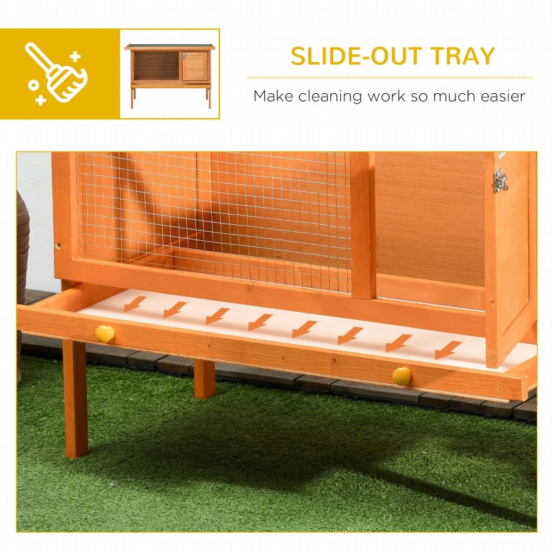 Rabbit Hutch Outdoor Guinea Pig Bunny Cage Shelter, 90 x 45 x 65cm