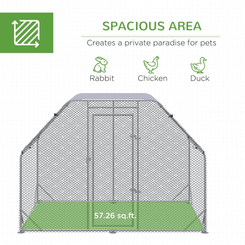 Walk in Chicken Run with Roof for 4-6 Chickens, Wood