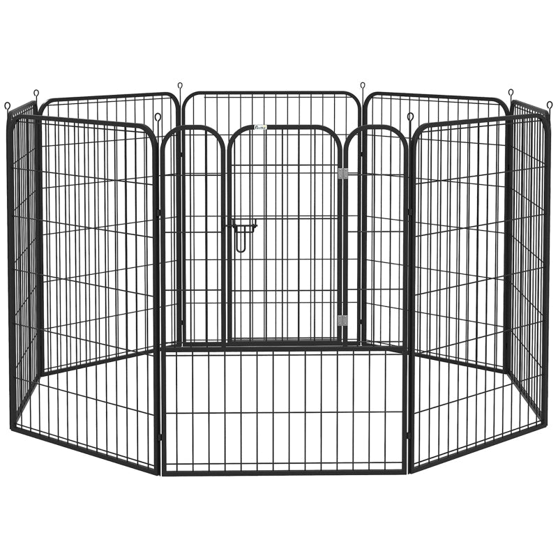 8 Panels Puppy Playpen, Heavy Duty Indoor Outdoor - Black