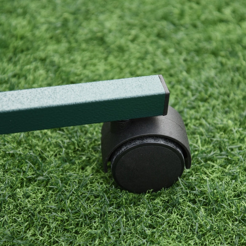 Bird Perch Stand, Four Wheels Feeding Bowls, Green