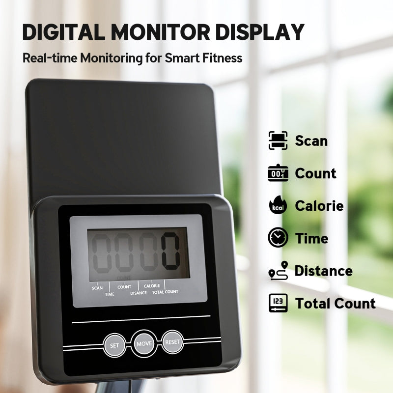 SPORTNOW Water Rowing Machine with Wheels, Adjustable Resistance for Strength and Cardio Training