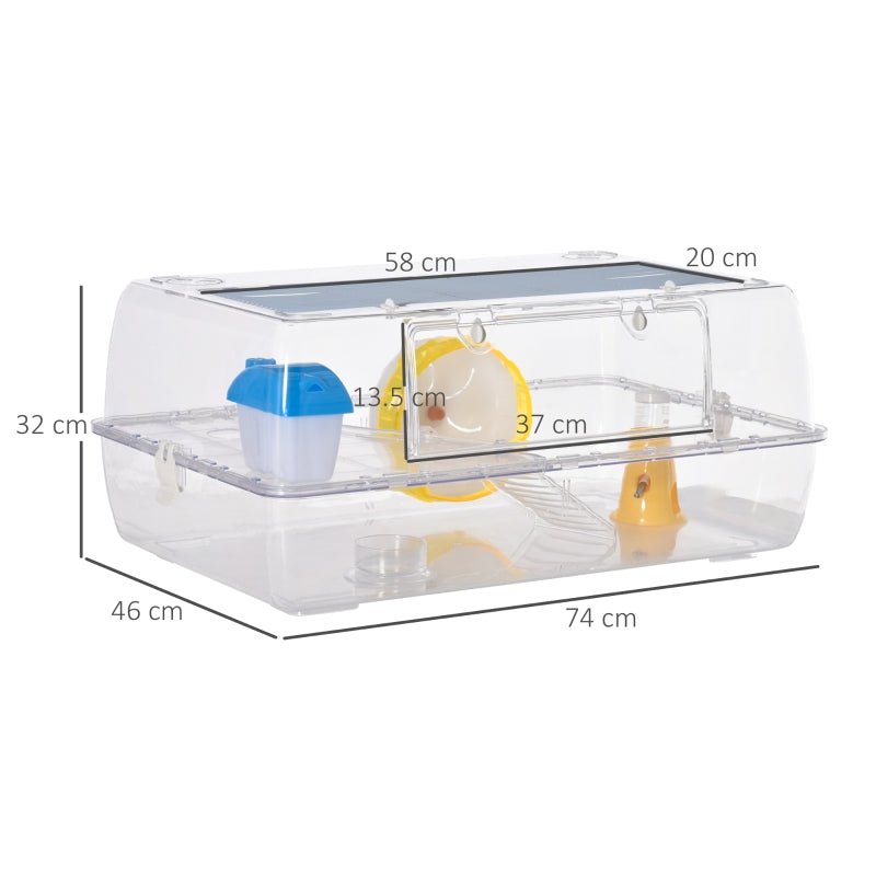 Hamster Cage, 2-Tier with Running Wheel, Water Bottle, Dish