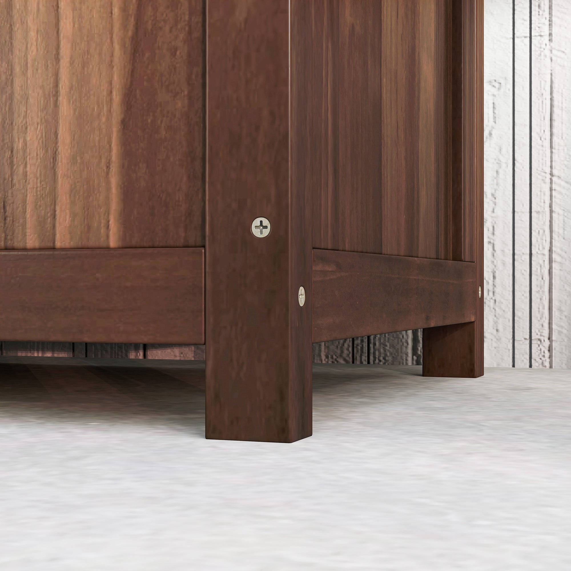 Garden Wooden Planter Box with Trellis, Raised Bed, Dark Brown