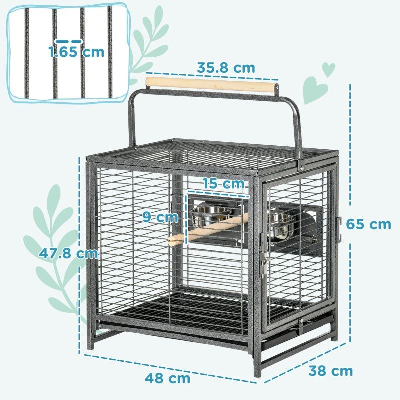 Parrot Cage, Travel Carry, Metal Handle