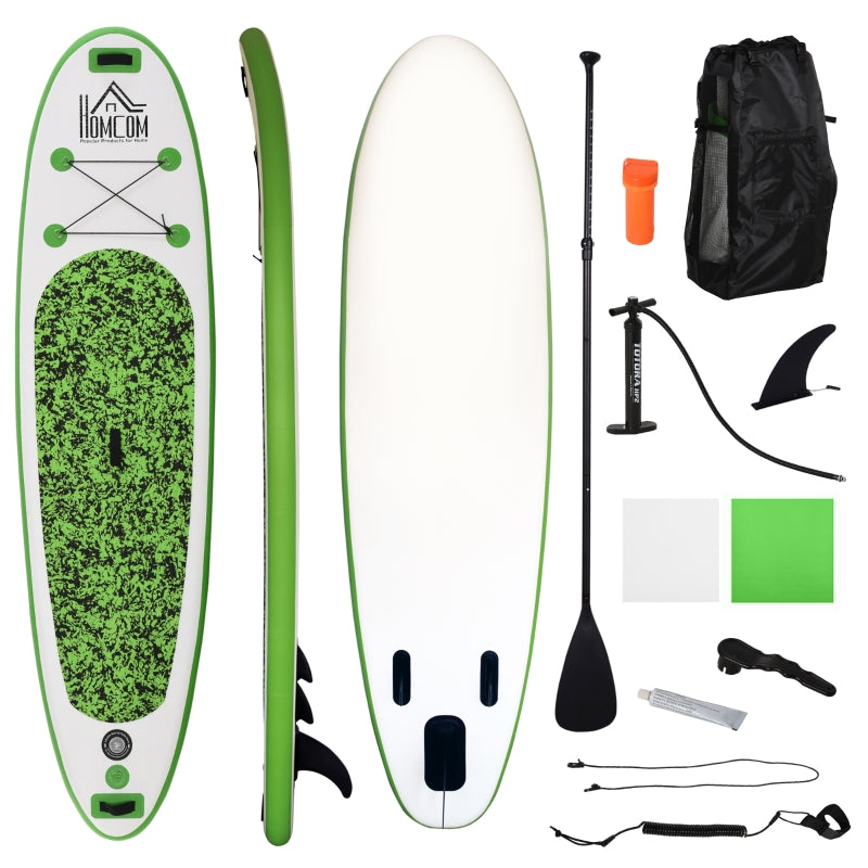Inflatable Stand Up Paddle Board, 10' x 30" x 4", Non-Slip SUP, with ISUP Accessories, Hand Pump, 3 Fins, Adjustable Paddle