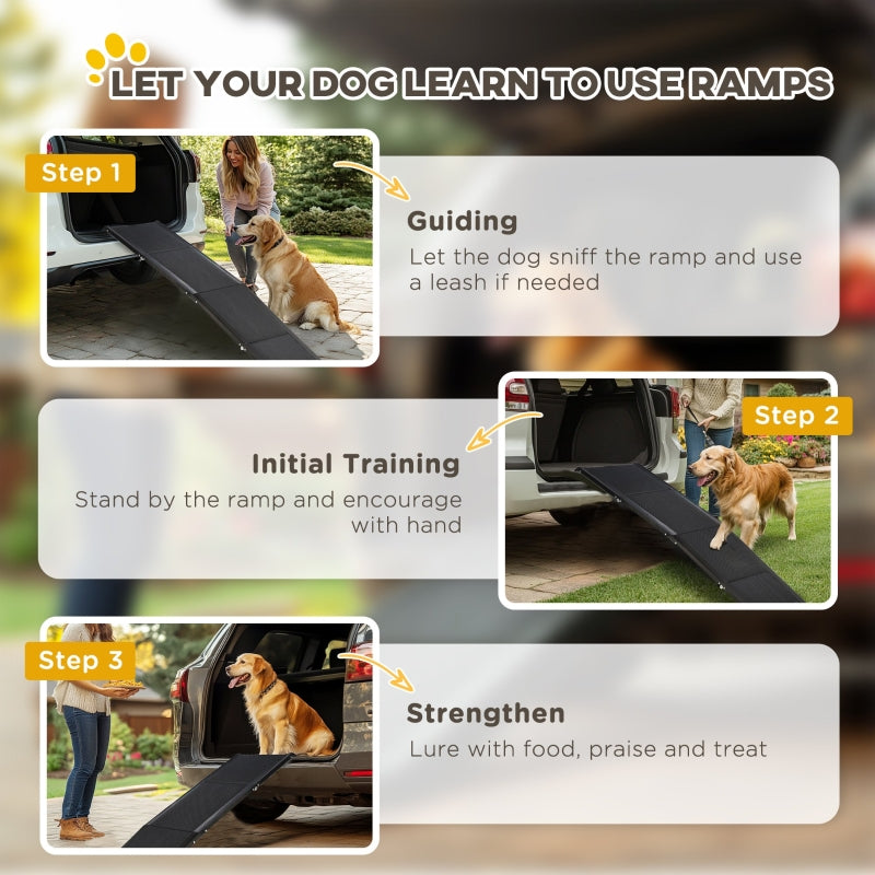 Folding Dog Ramp for Car, Portable Pet Ramp, Non-Slip, Aluminium Alloy
