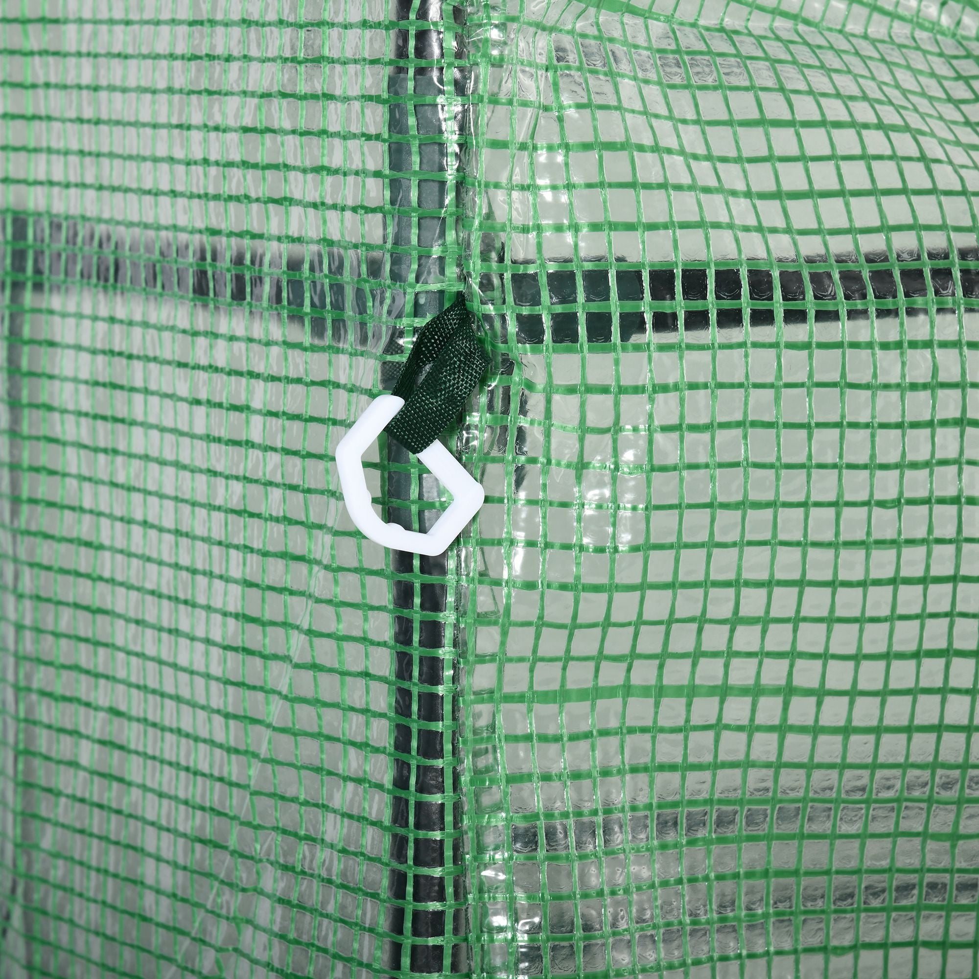 Walk in Greenhouse with Shelves, Steeple, Removable Cover, Green