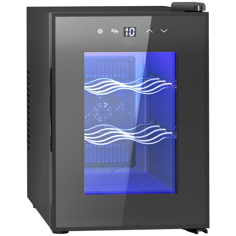 Six Bottle Countertop Wine Fridge with 8-18¡æ Temperature - Black