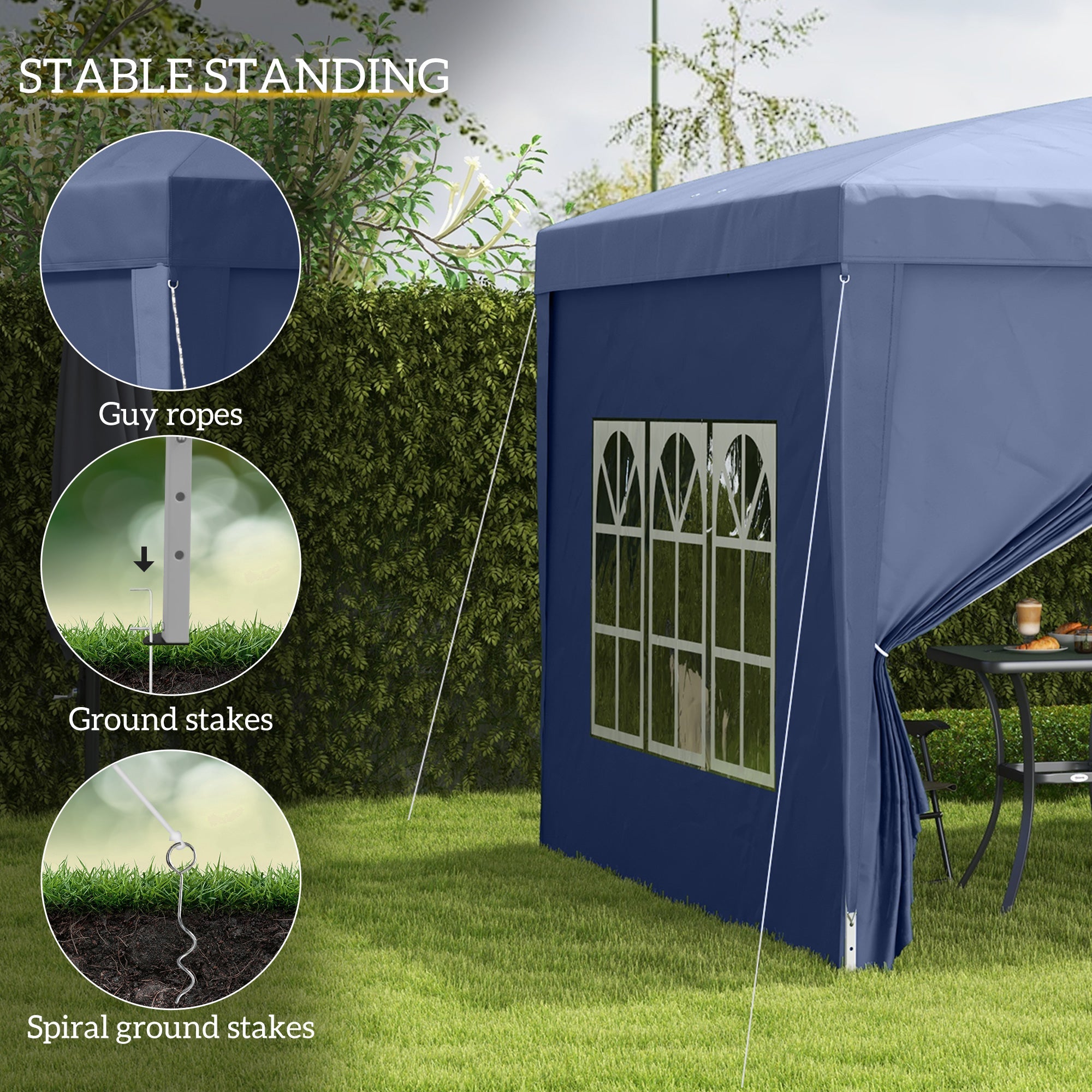 Pop Up Gazebo, Water and UV Resistant with Carry Bag, Blue