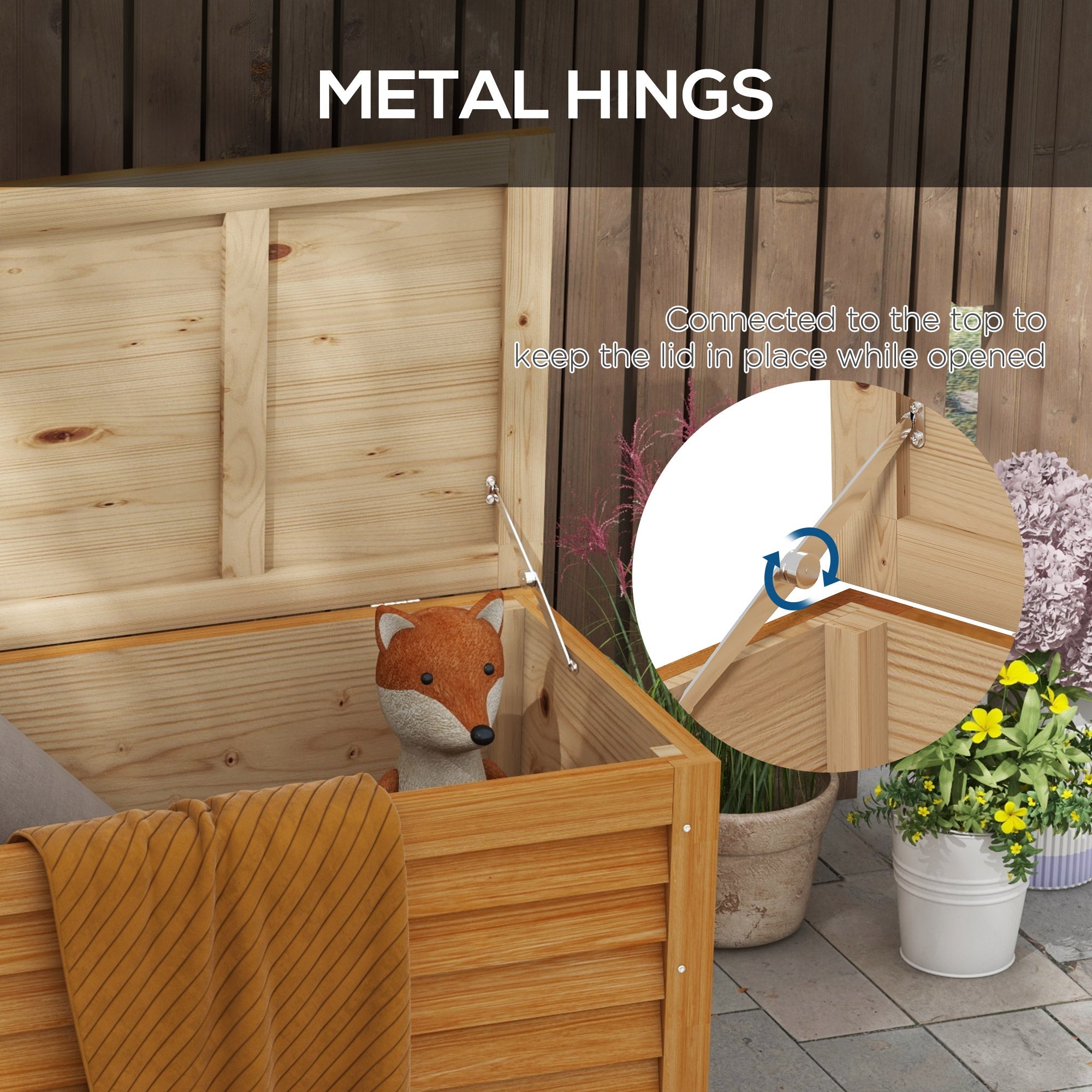 292L Outdoor Storage Box, Deck Box Garden Storage Container, Light Brown