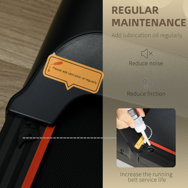 Foldable Walking Treadmill with LED Display and Wheels, Red