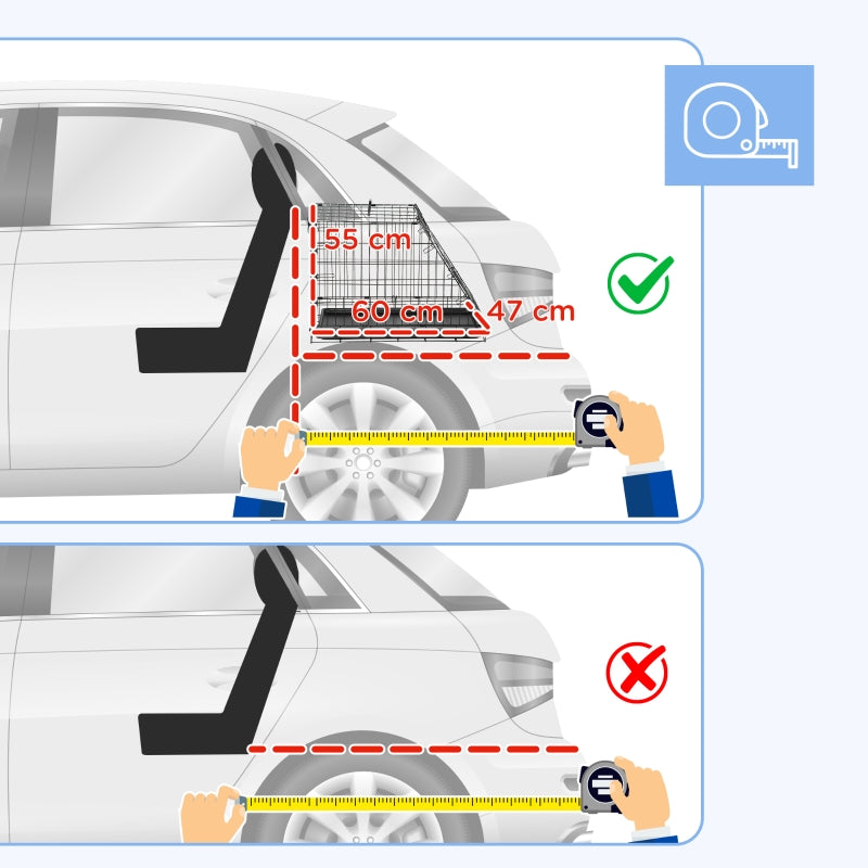 Trapeze Collapsible Dog Travel Box Cage with Removable Tray