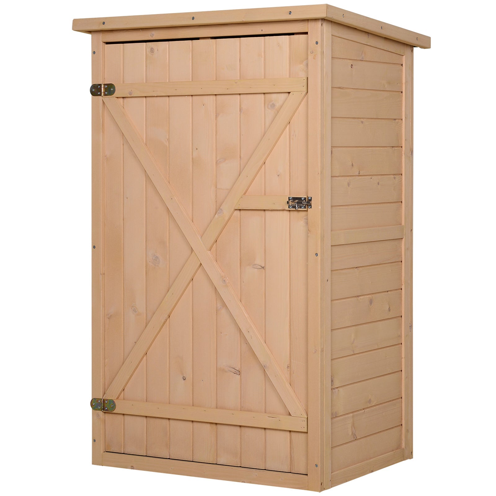 Wooden Garden Storage Shed with Shelves, Fir Wood