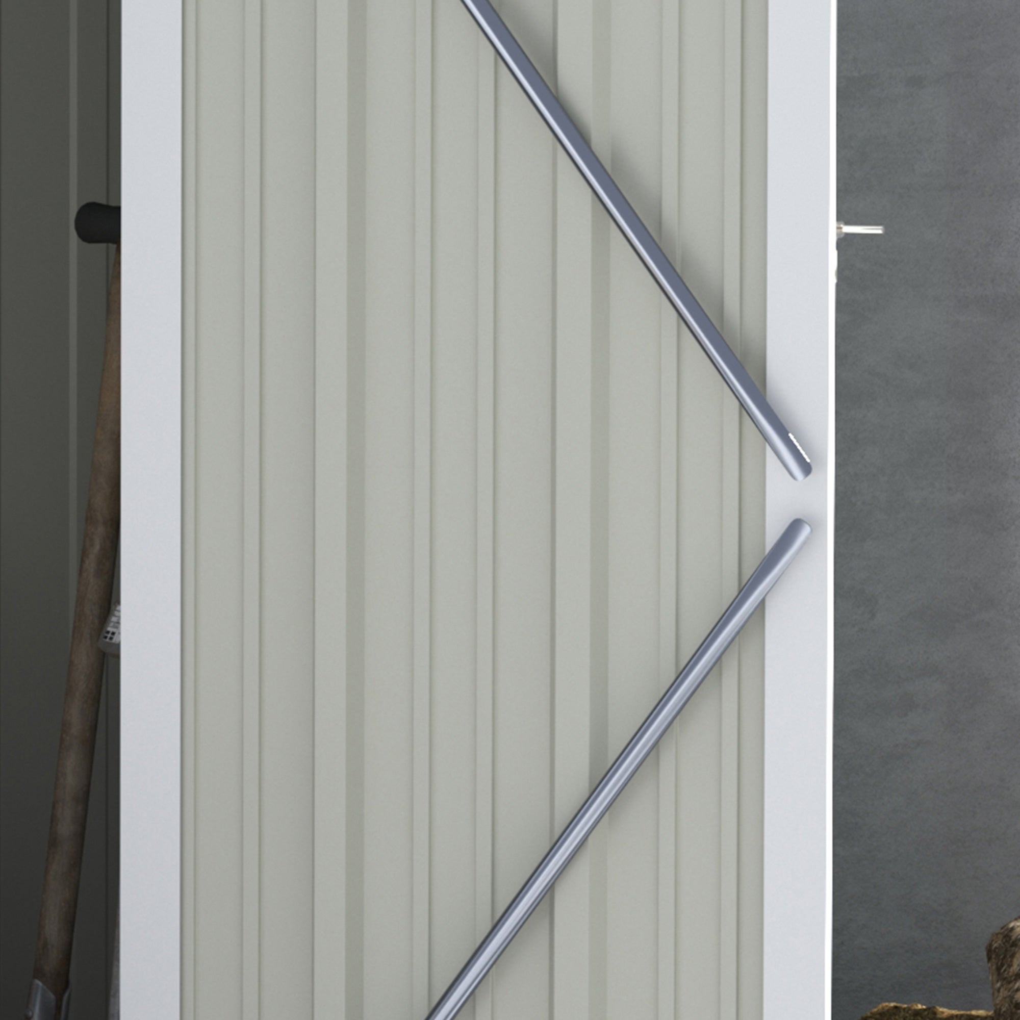 Metal Garden Storage Shed 5ft x 3ft, Sloped Roof & Lockable Door, Green