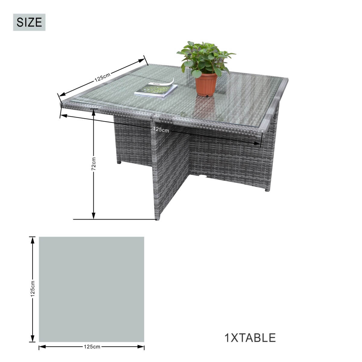 8 Seater Aluminium Rattan Dining Set – Outdoor Garden Table with 4 Chairs and 4 Footstools