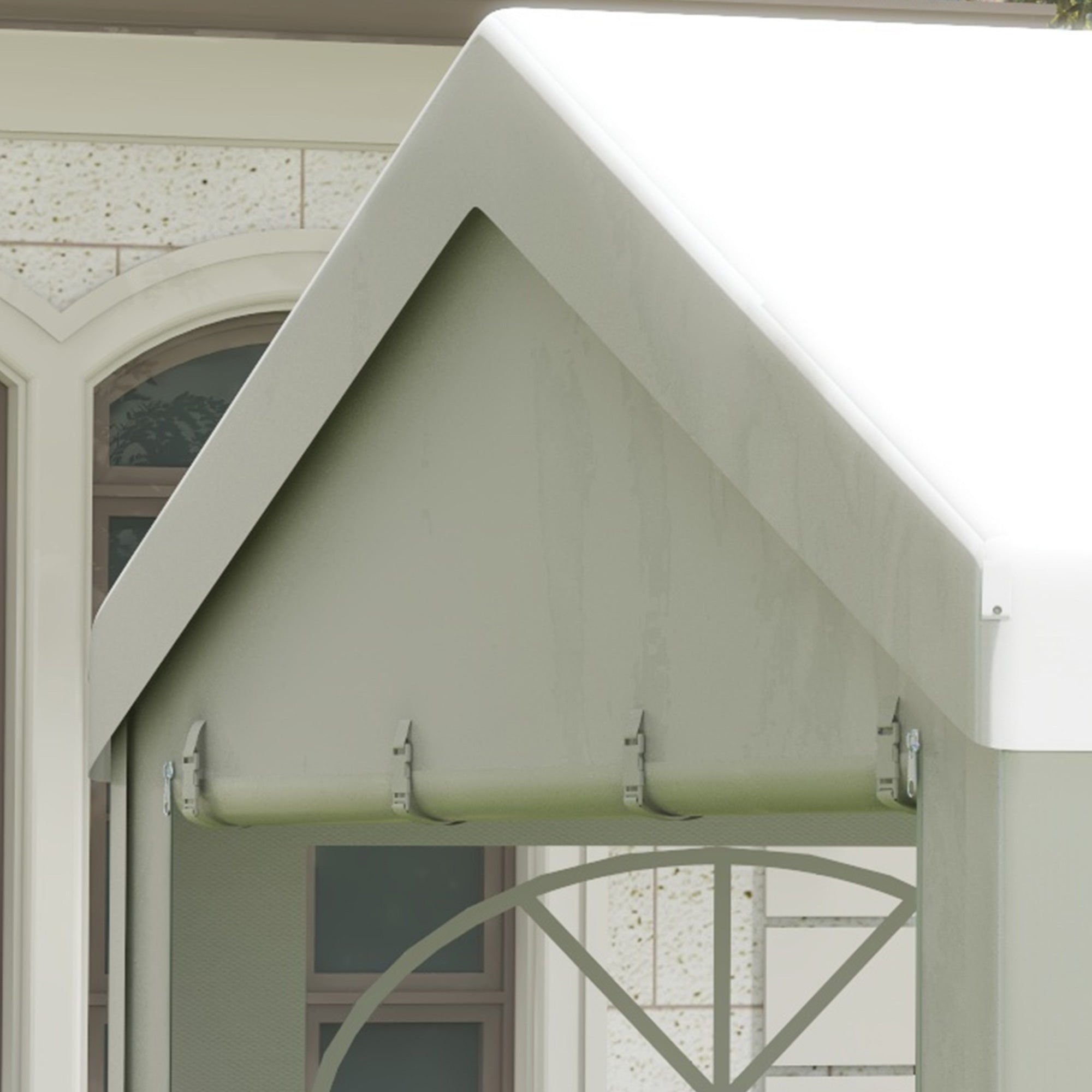 Marquee Party Tent, 4m x 4m Heavy Duty Galvanised Steel, White