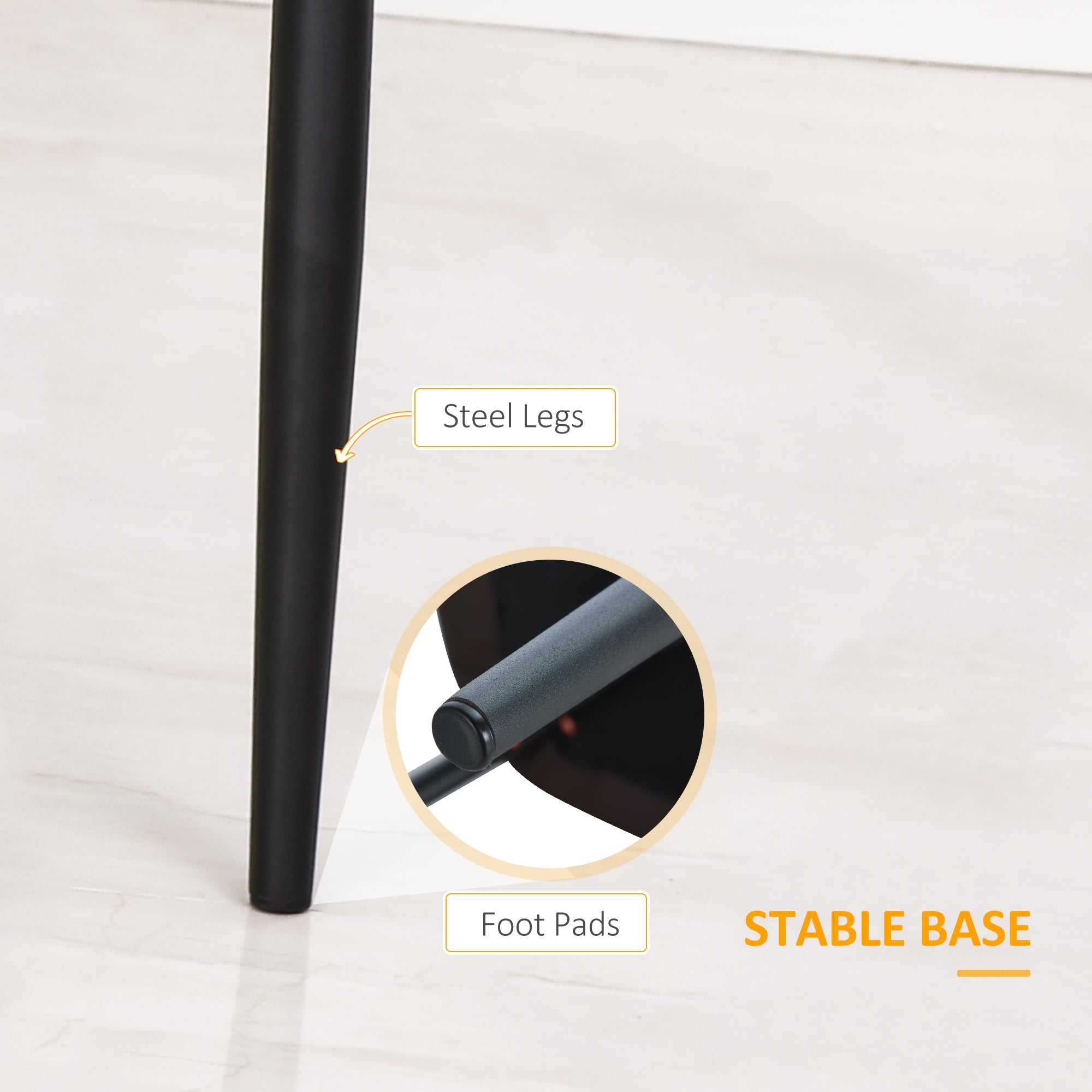 Dining Chairs, Quilted with Metal Frame 4 Legs, Grey PU Leather